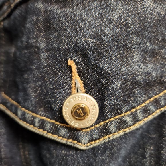 Phat Farm Embroidered Button Down Denim Jean Jacket Vintage Y2K RARE - Picture 4 of 7